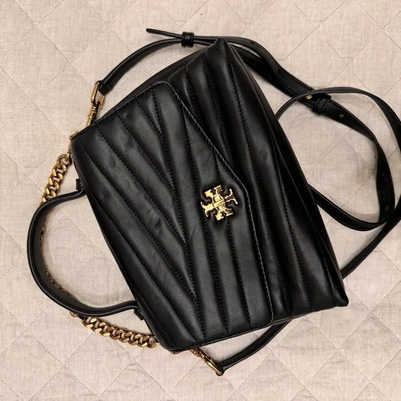 Tory Burch Black Quilted Leather Handbag - Picture 11 of 16
